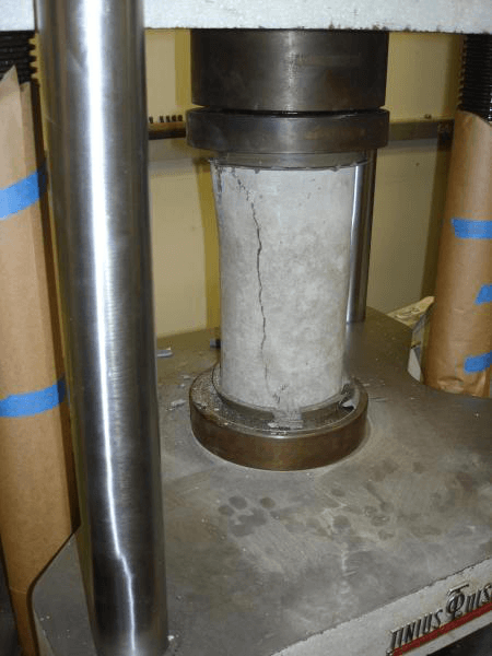 RemedyAP laboratory compressive strength testing of concrete cores